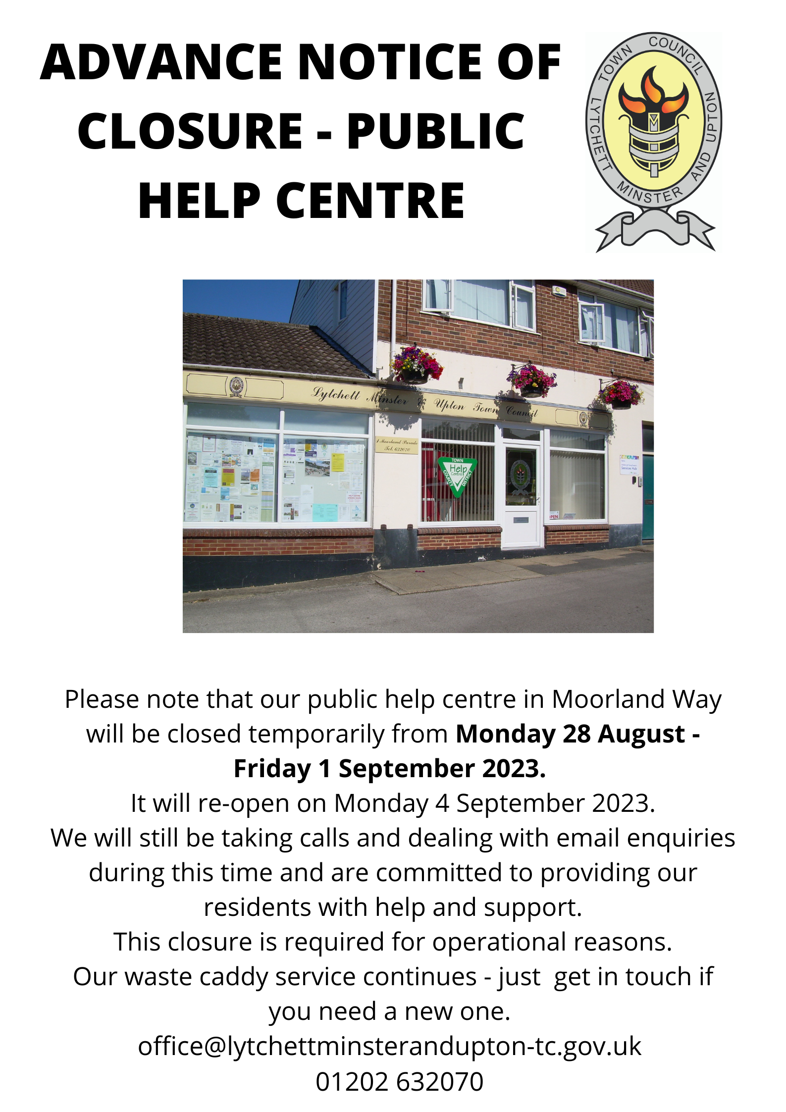 Office Closure 28 Aug - 1 Sept 2023