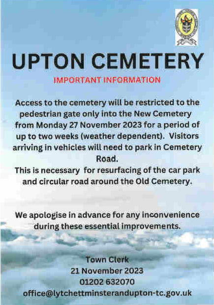 Resurfacing works Upton Cemetery