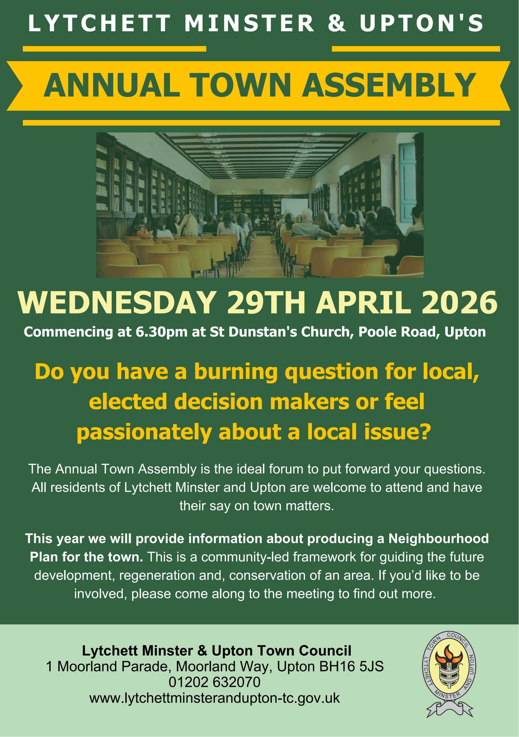 Annual Assembly on WEDNESDAY 29TH APRIL