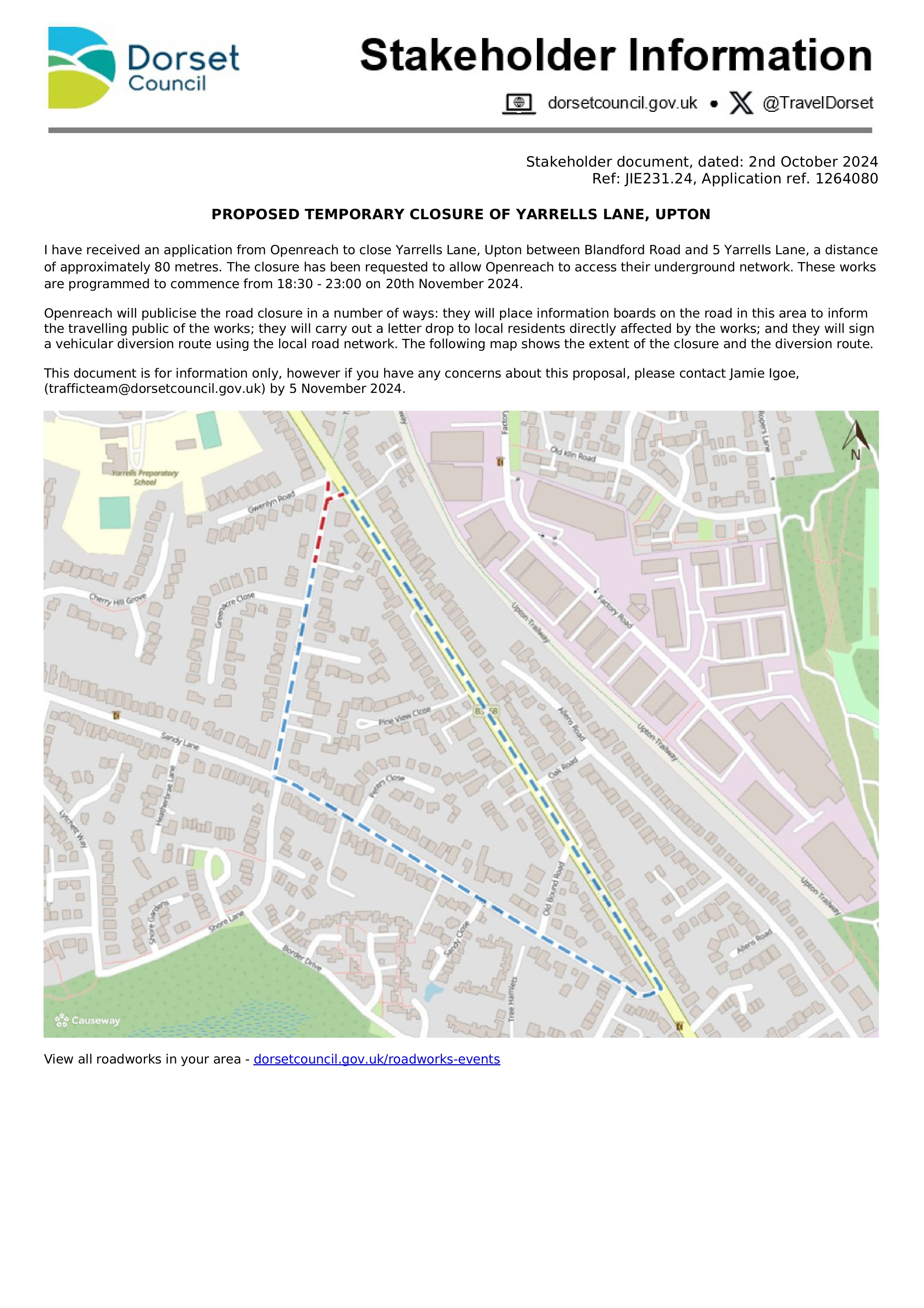 DC temporary closure Yarrells Lane