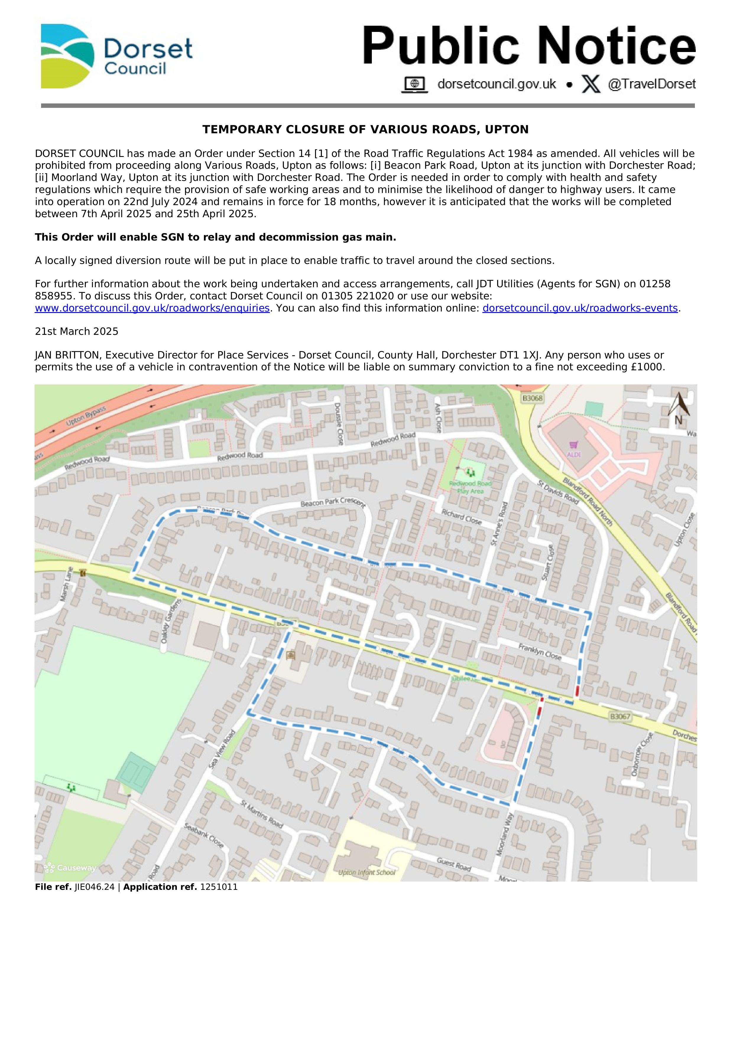 Public Notice - Road Closure