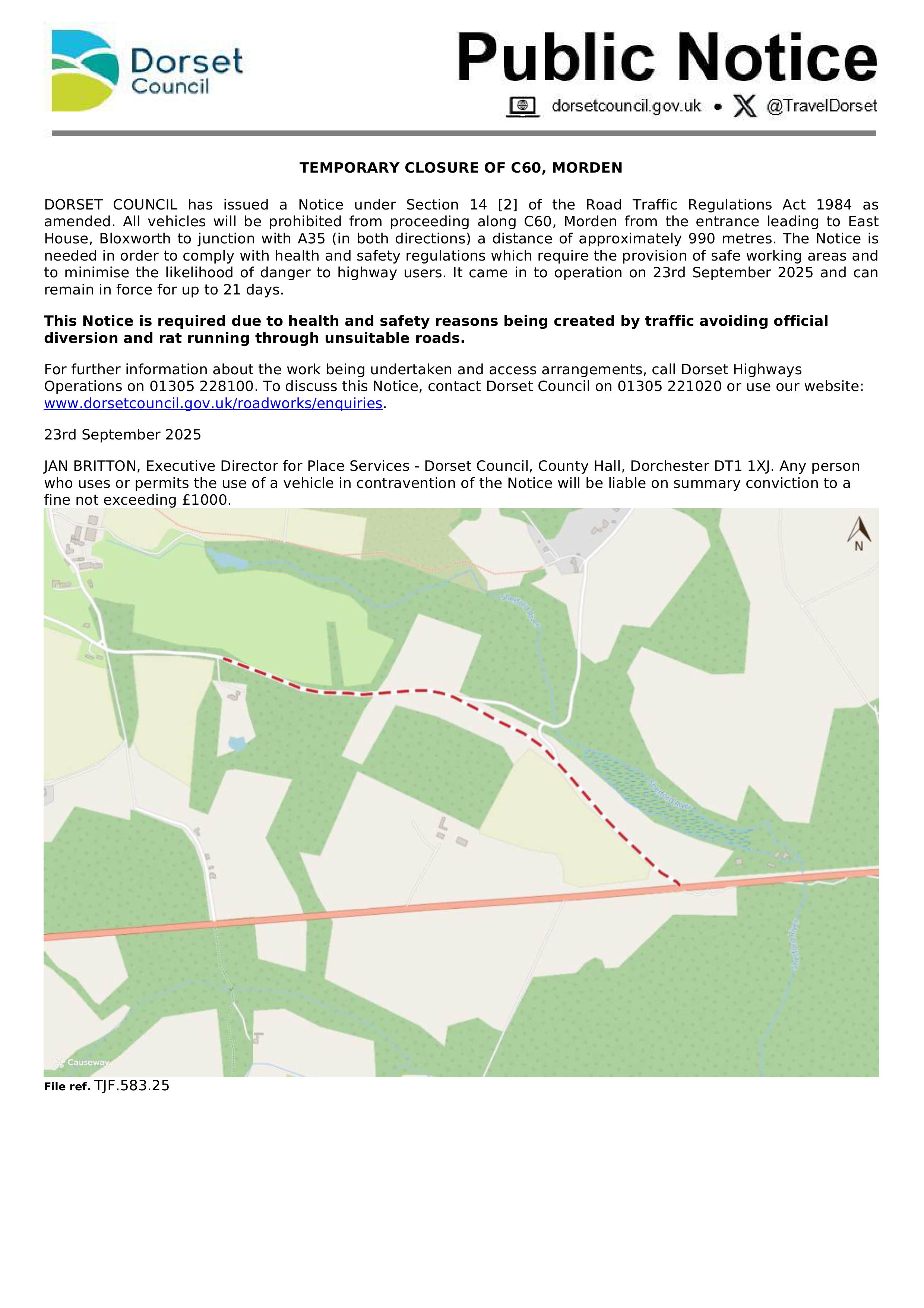 C60 Morden - temporary closure
