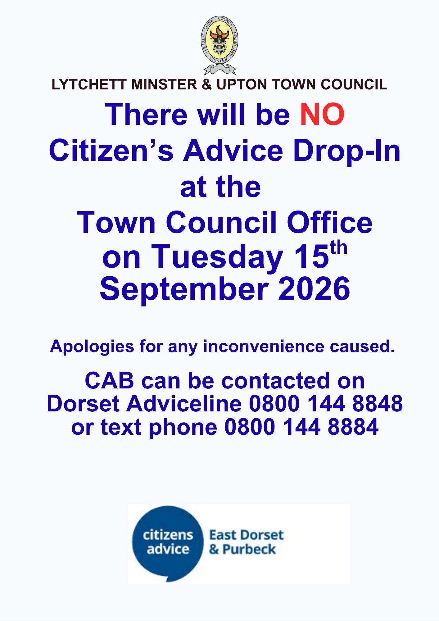 CAB cancelled drop in session